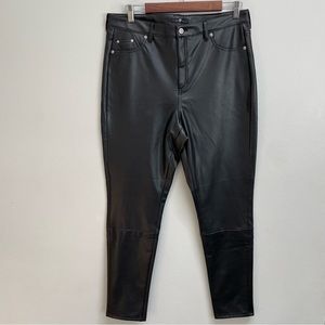 7 for all mankind faux leather leggings moto pants skinny size large